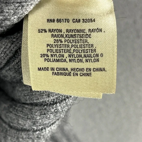 Anthropologie Moth Cowl Neck Sweater Women Large Gray Ribbed Soft Minimal Slouch - Picture 8 of 16